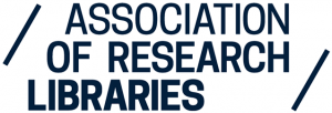 Logo for Association of Research Libraries written in large blue lettering