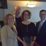 ProQuest representatives Tina Brown &amp; Ian Glassford, with Martha Whitehead and CARL President, Jonathan Bengtson.